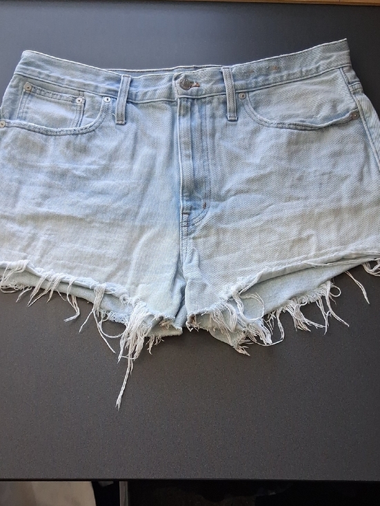 Madewell Pants - Madewell Relaxed Denim Shorts Light Wash Raw Hems 31